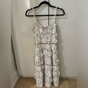 White 3D floral dress